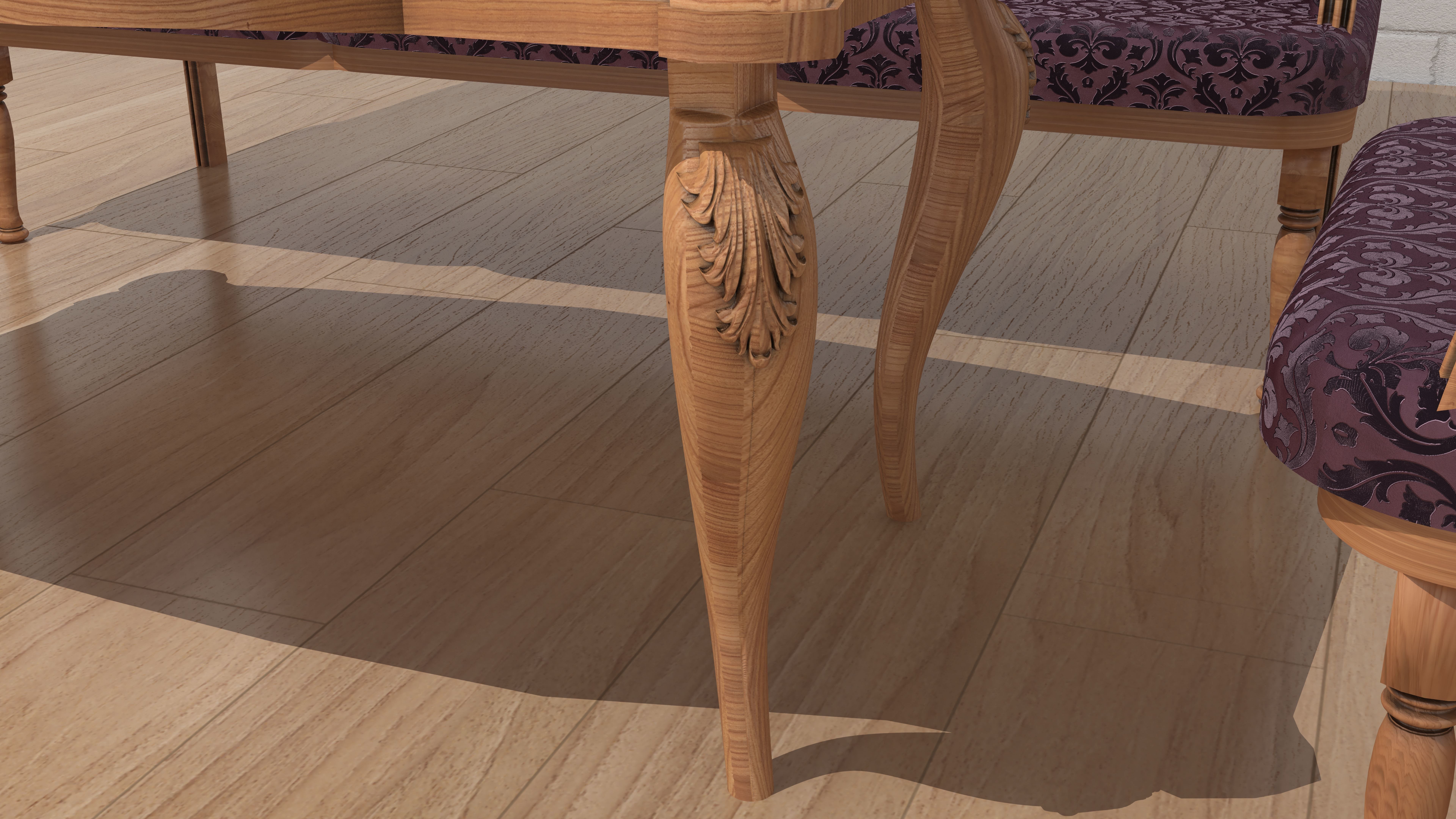 Living Room Sunset 3D model_6