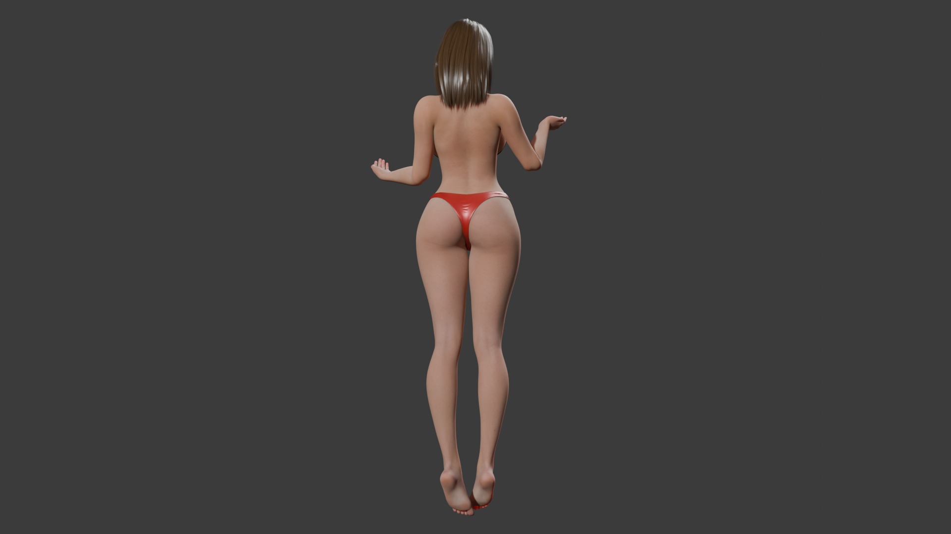 3D Nude Young Girl Low-poly 3D model_5