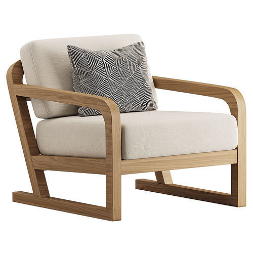 Farmhouse Armchair Low-poly 3D model