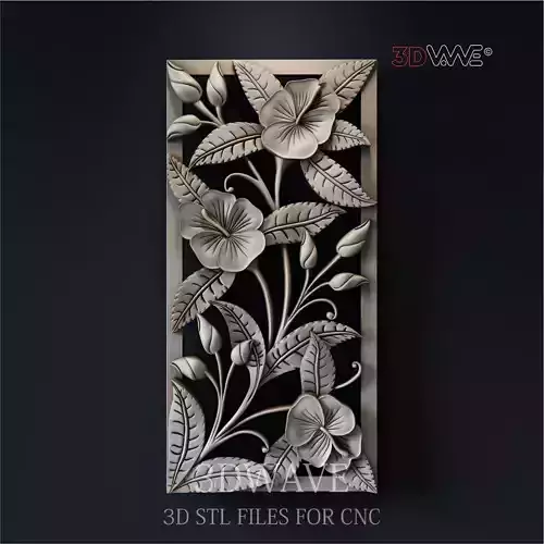 FLOWERS WALL DECOR 3d stl files for CNC
