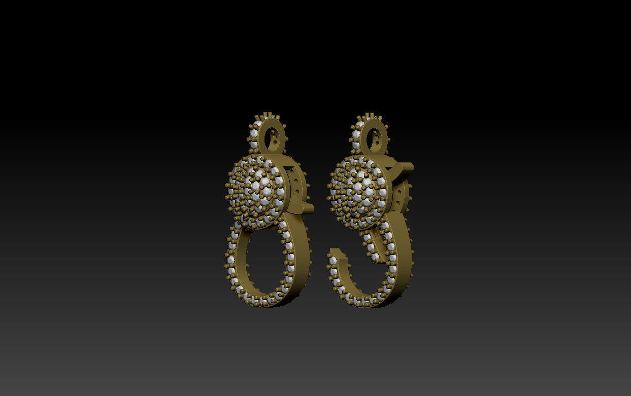 pave spring lock lobster clasp 3D print model_3