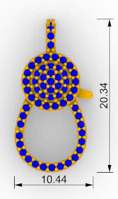 pave spring lock lobster clasp 3D print model_5