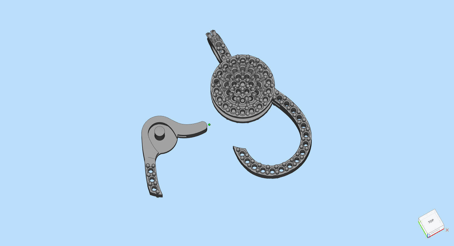 pave spring lock lobster clasp 3D print model_2
