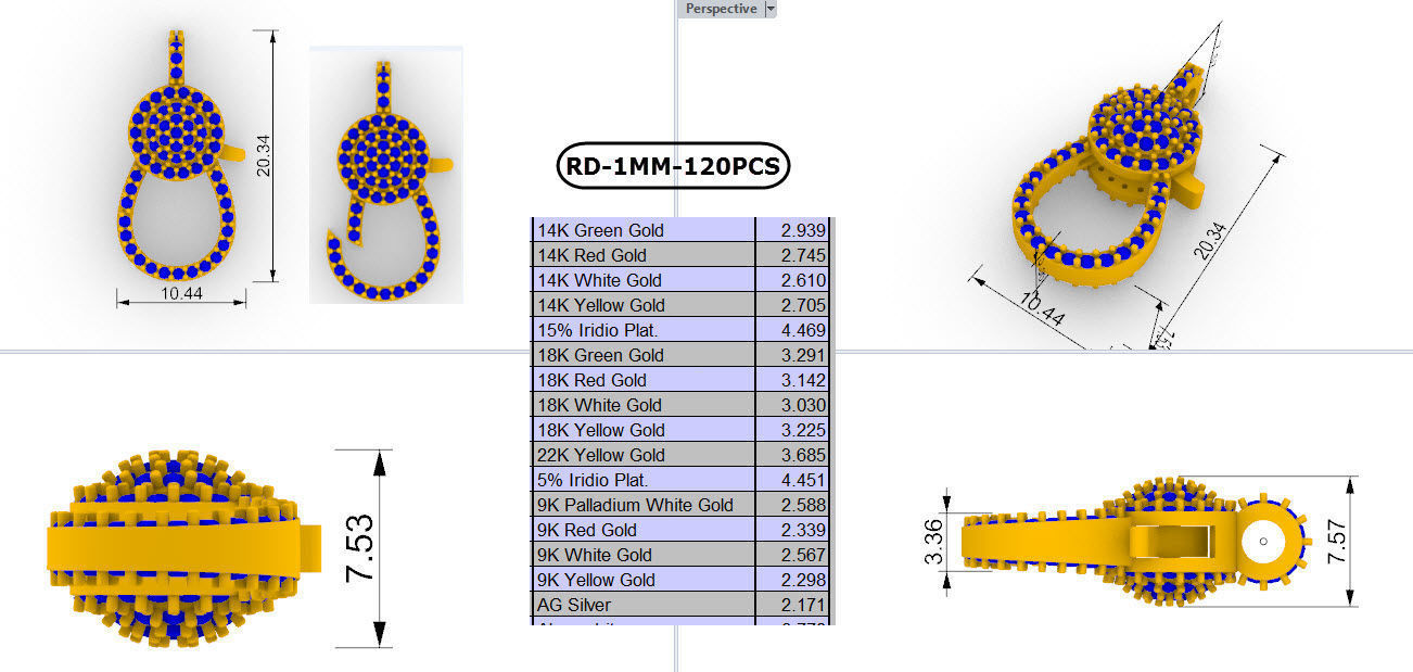 pave spring lock lobster clasp 3D print model_1
