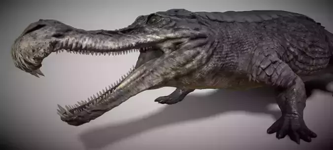 Sarcosuchus Low-poly 3D model