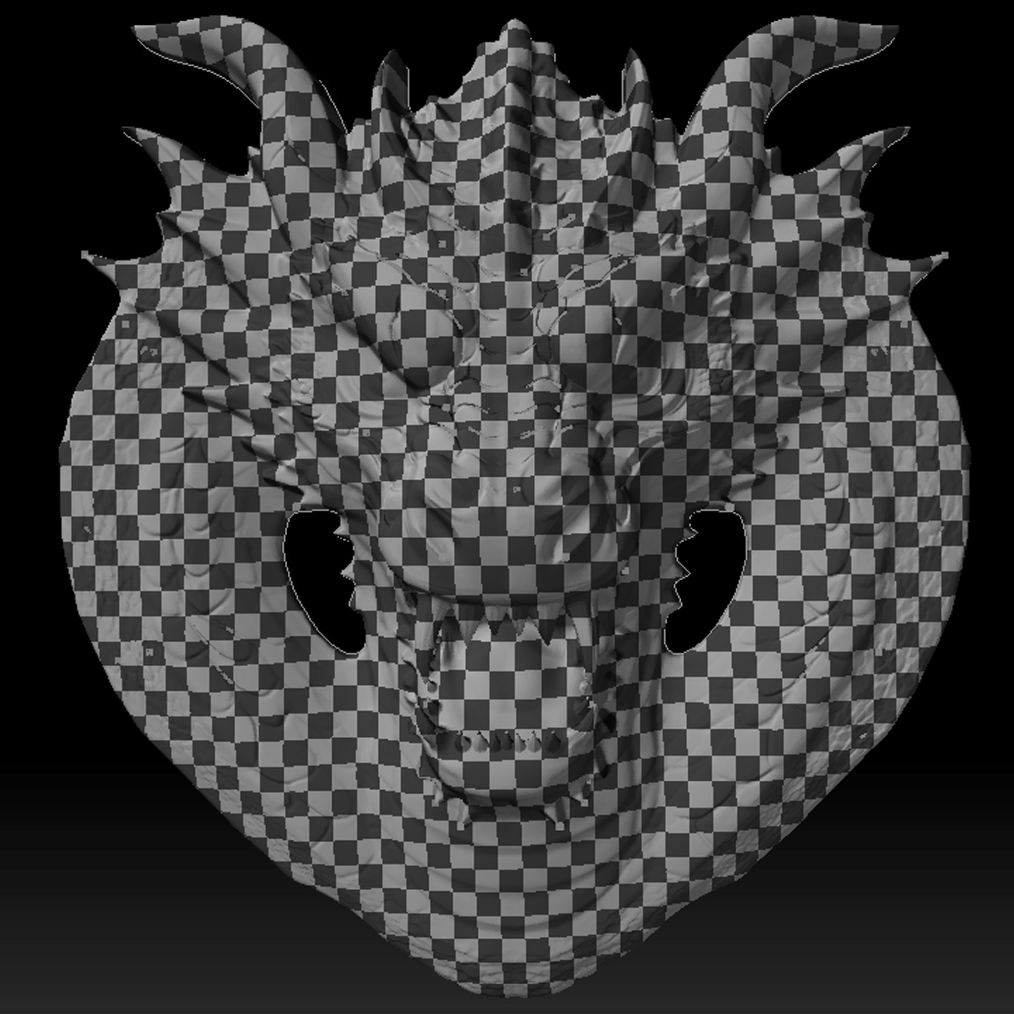 Dragon Head Relief No1 STL file for 3d Printing or CNC 3D print model_13