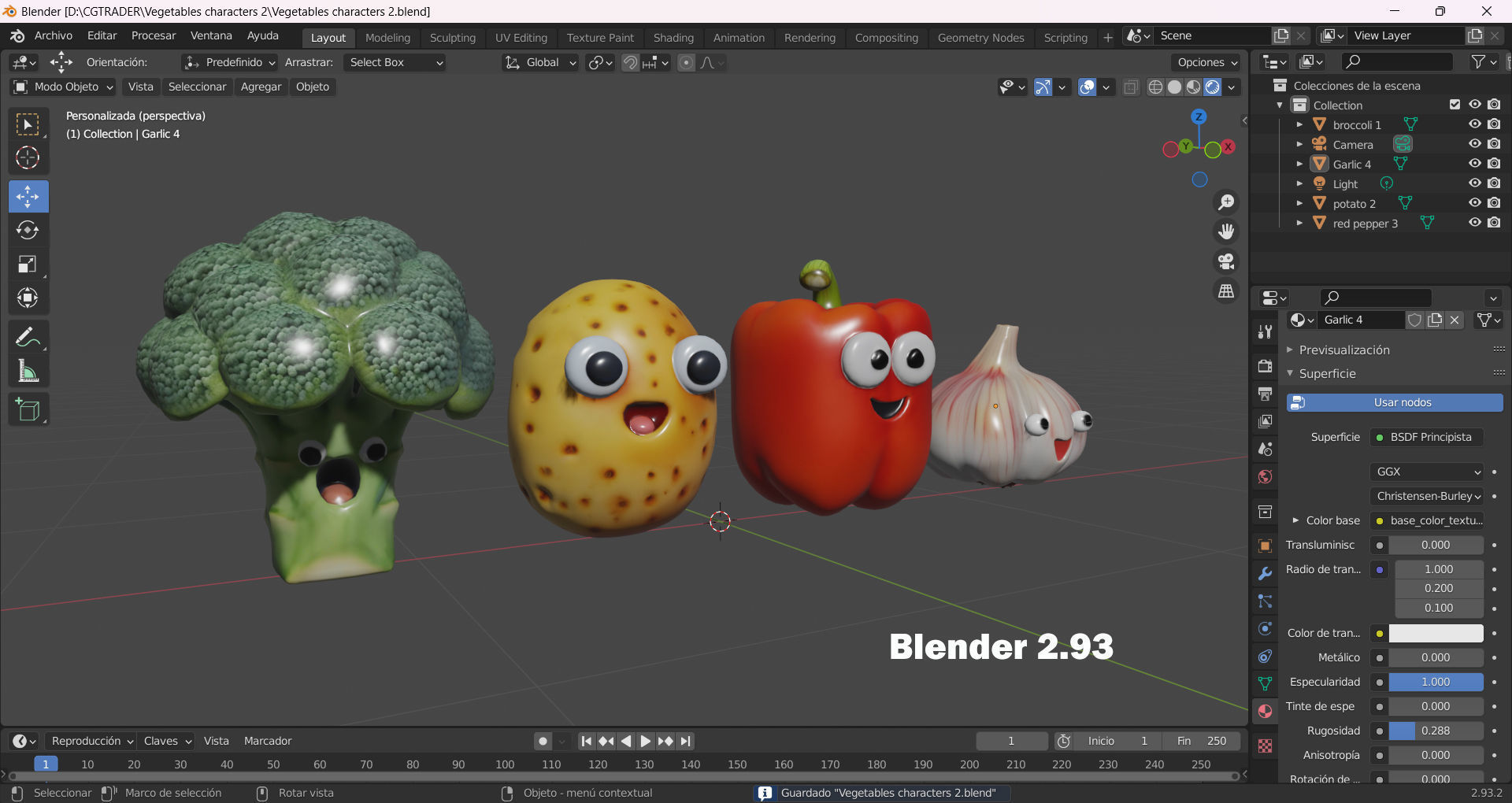 Vegetables characters 2 Low-poly 3D model_11