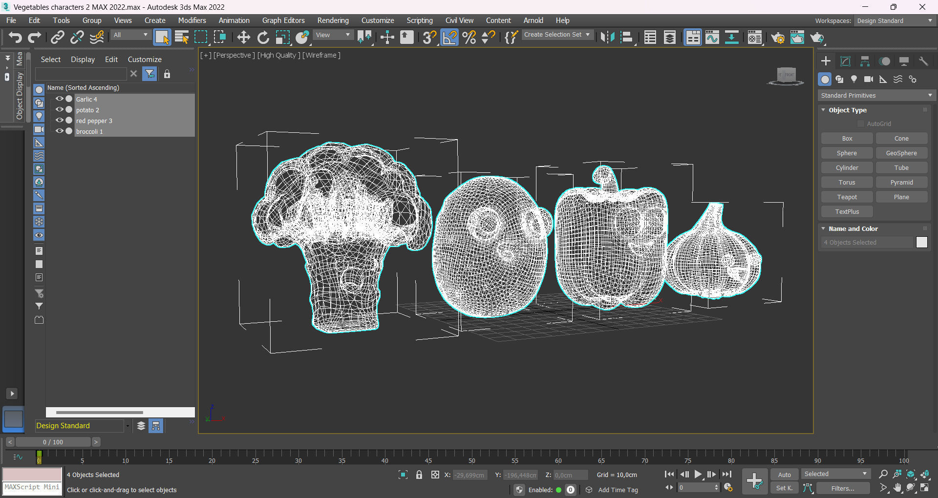 Vegetables characters 2 Low-poly 3D model_10
