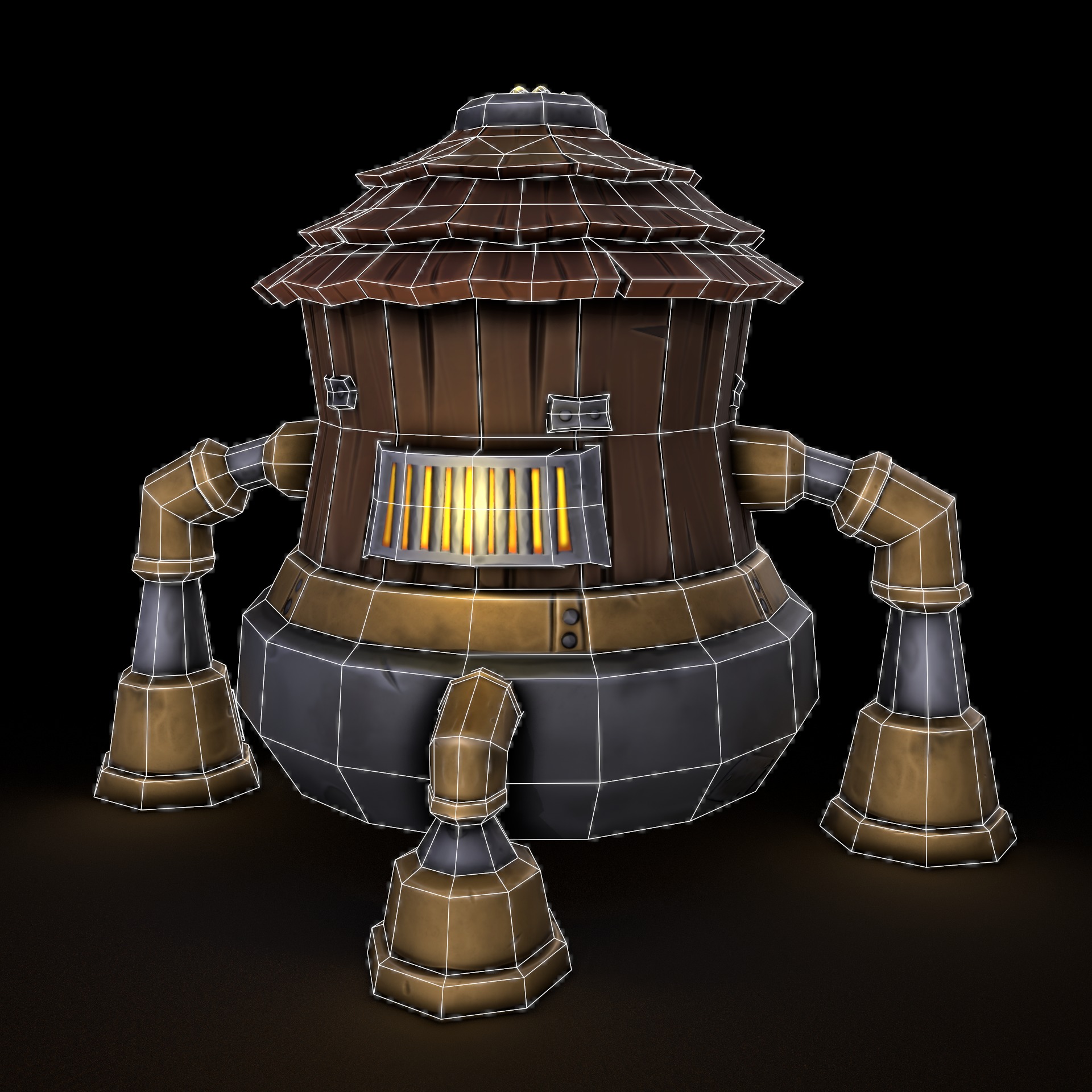 Stylized Goblin House Low-poly 3D model_2