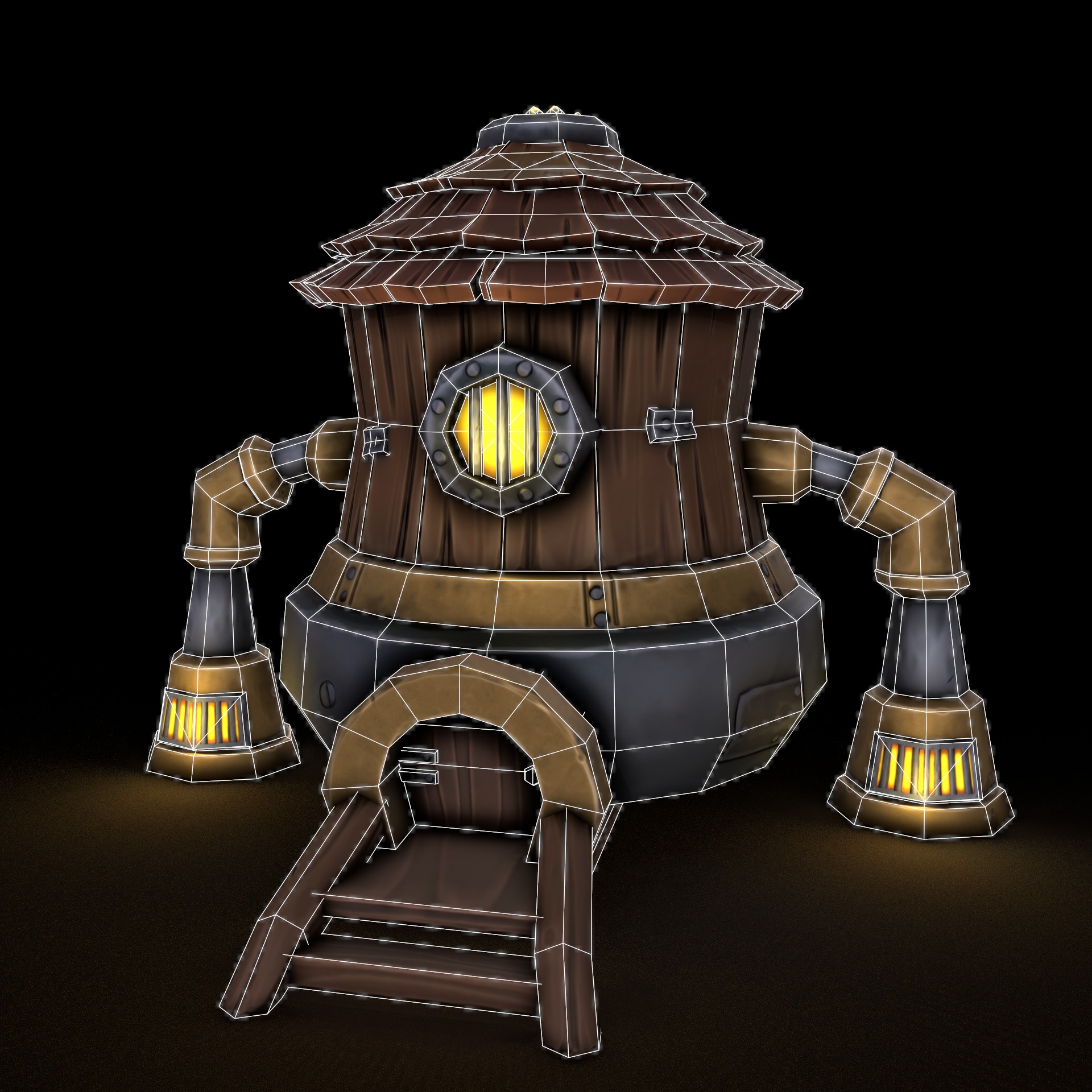 Stylized Goblin House Low-poly 3D model_3