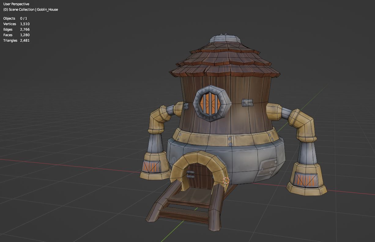 Stylized Goblin House Low-poly 3D model_4