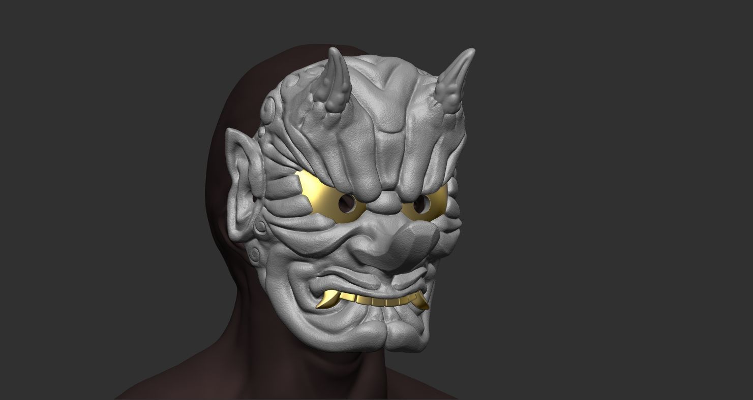 TENGU MASK YOKAI JAPANESE 3D print model_7