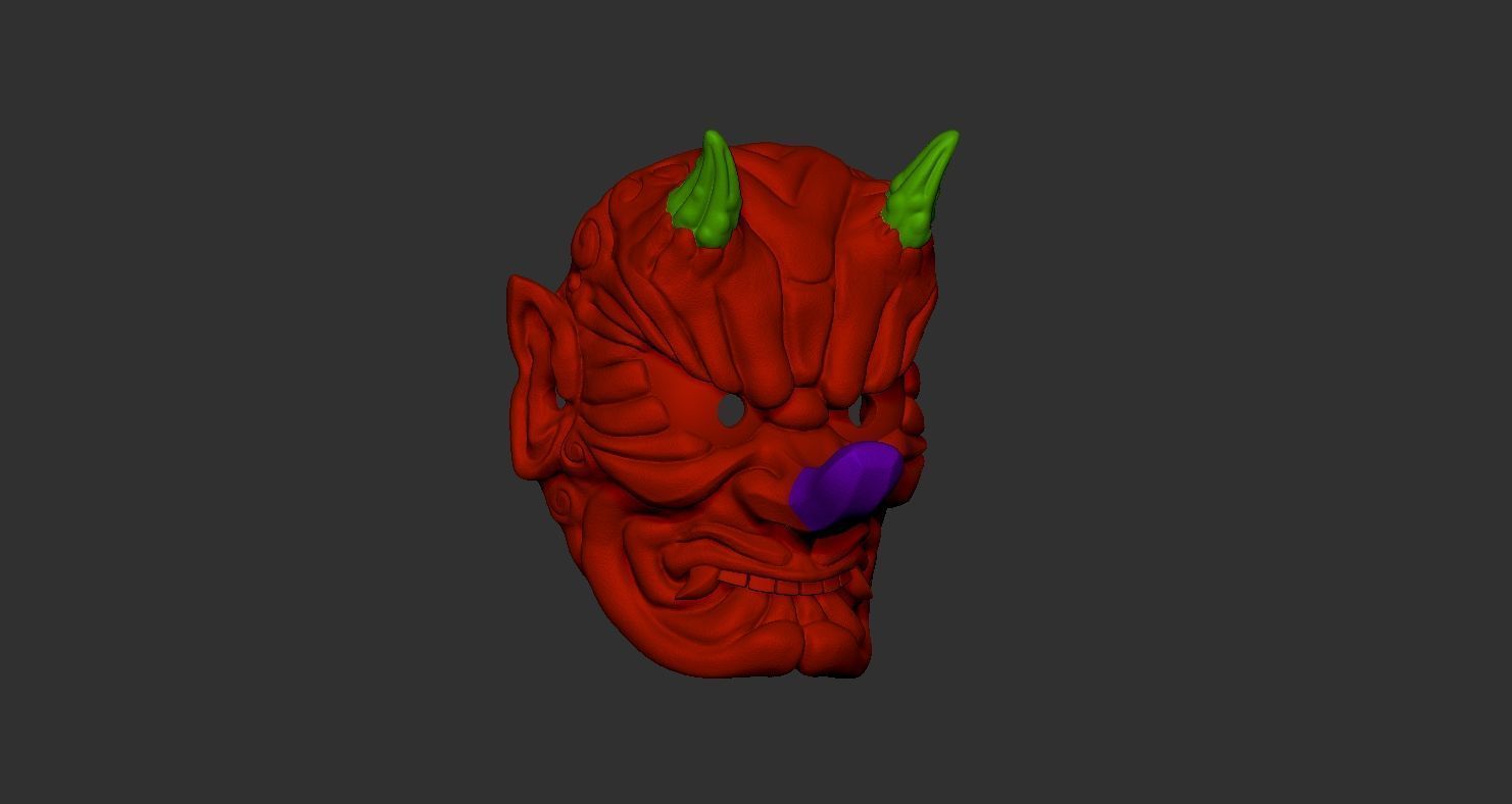 TENGU MASK YOKAI JAPANESE 3D print model_3