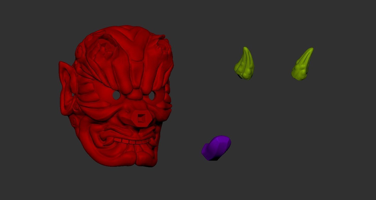 TENGU MASK YOKAI JAPANESE 3D print model_4