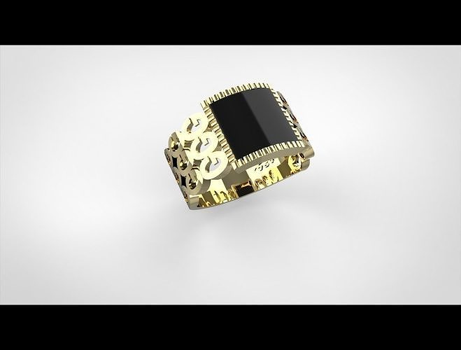 Men ring onyx stone 3D print model