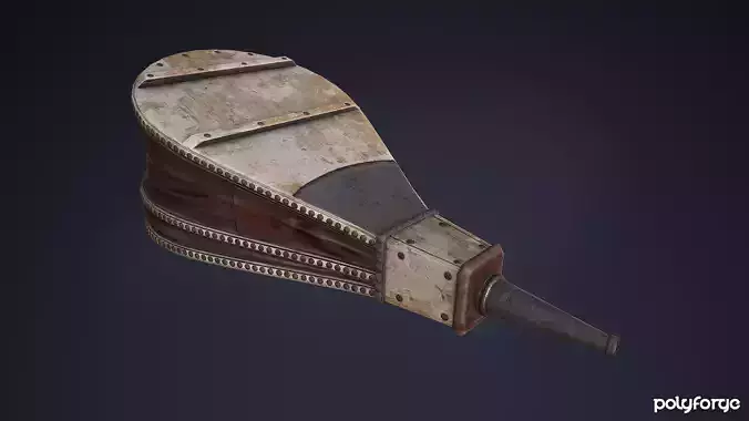 Old Hand Bellows - Fire Tools Vintage - Game Ready Prop 