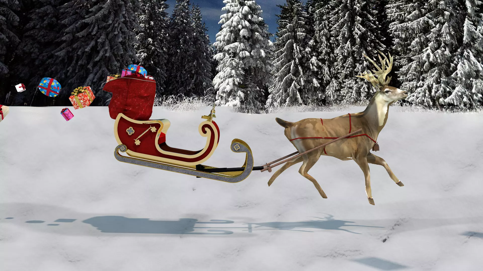 treno de natal 3D model_0