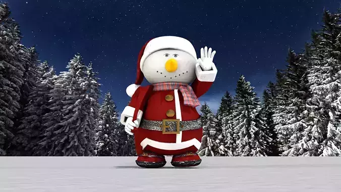boneco de neve noel 3D model