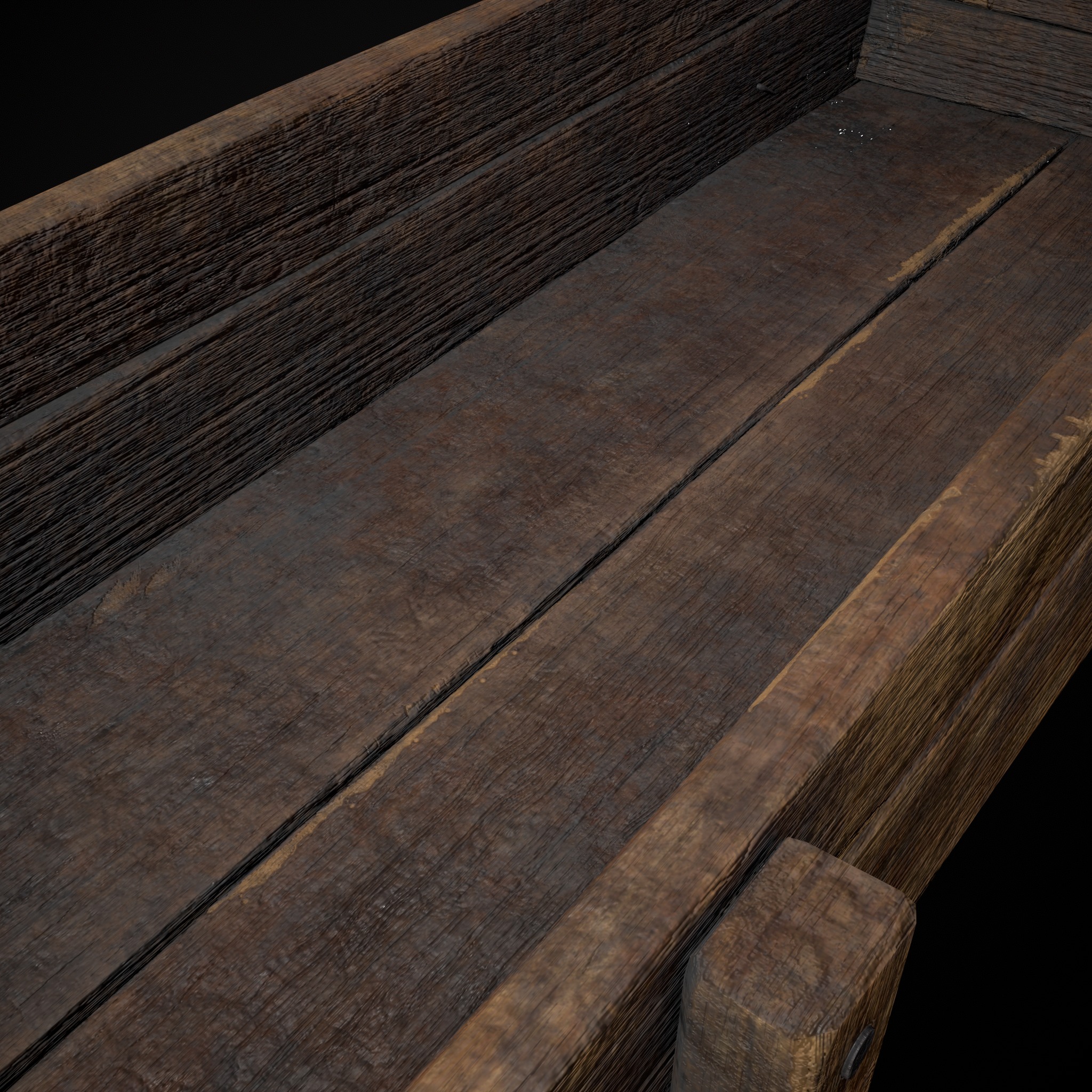 Wooden Trough Low-poly 3D model_13