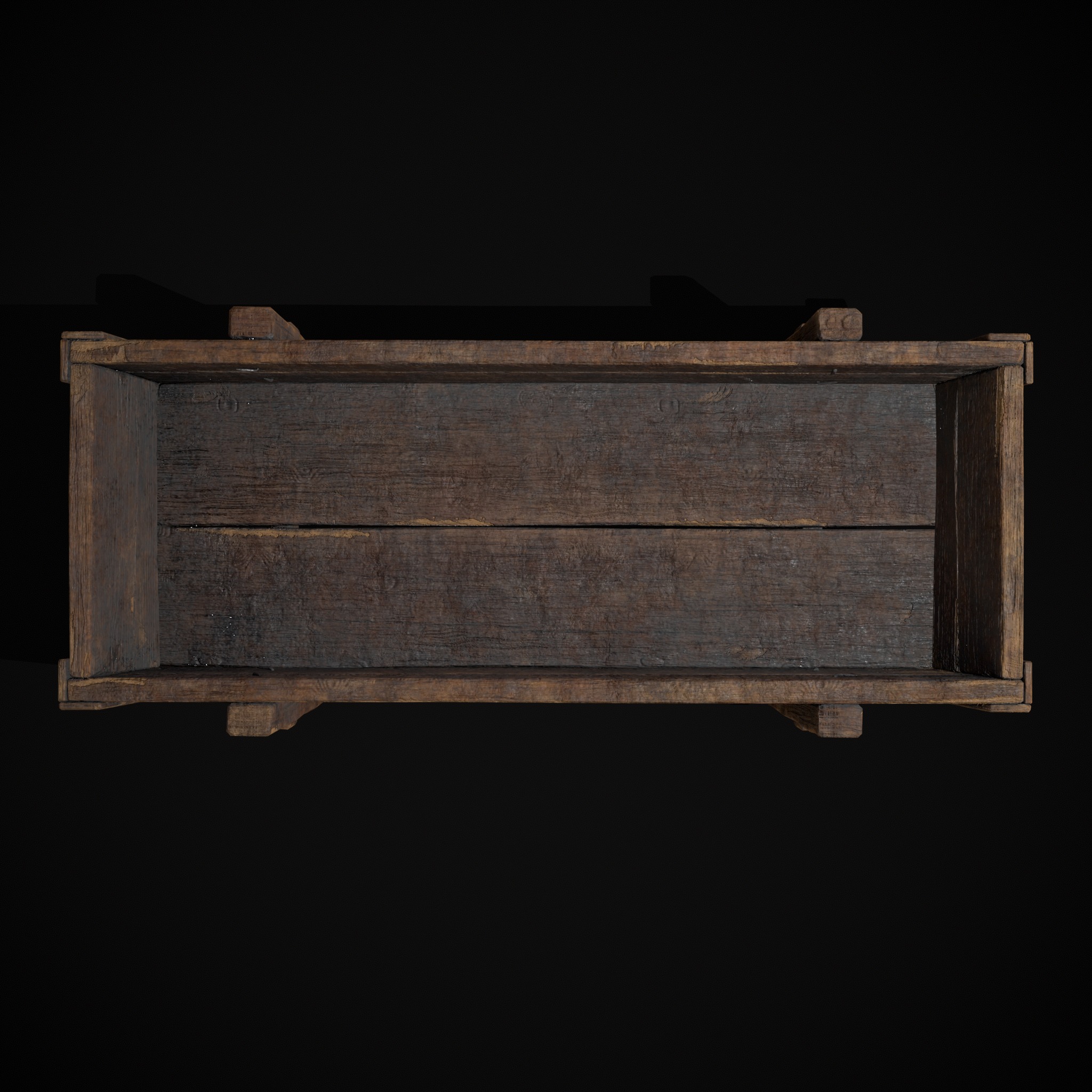 Wooden Trough Low-poly 3D model_7