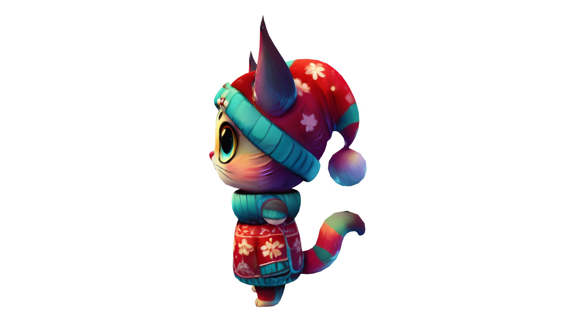 Whiskers the Cozy Kitten Low-poly 3D model_2