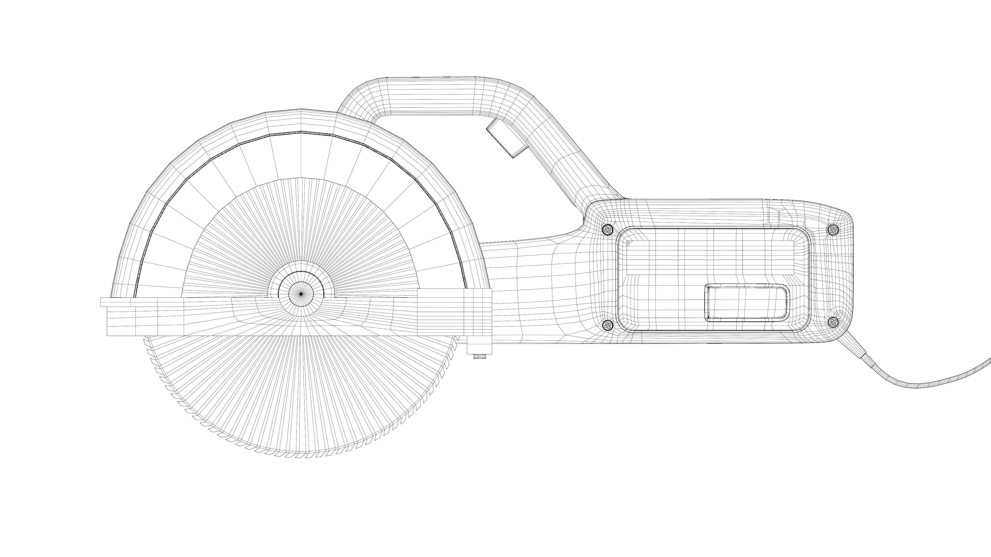 electric concrete saw pbr Low-poly 3D model_9