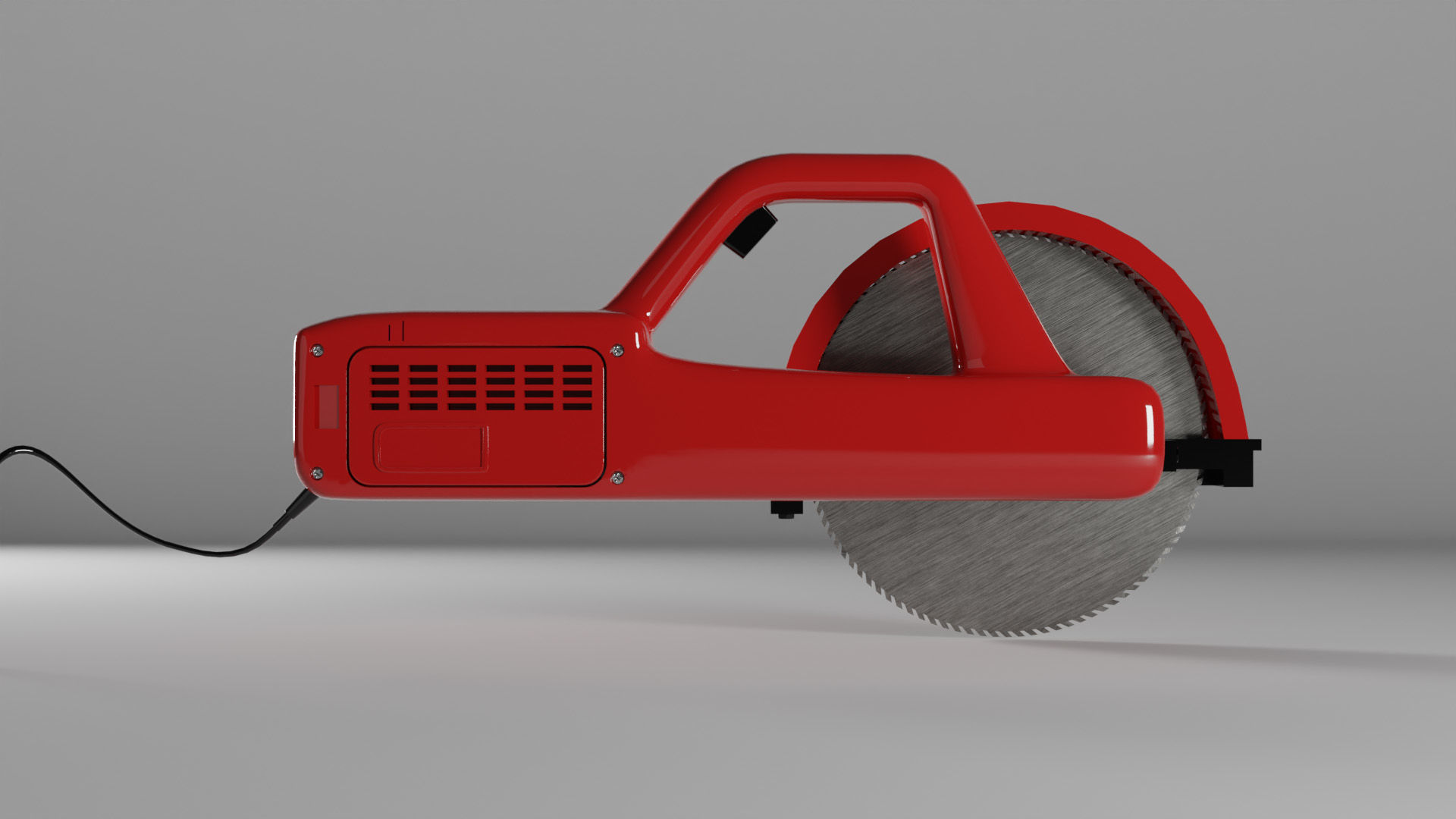 electric concrete saw pbr Low-poly 3D model_3