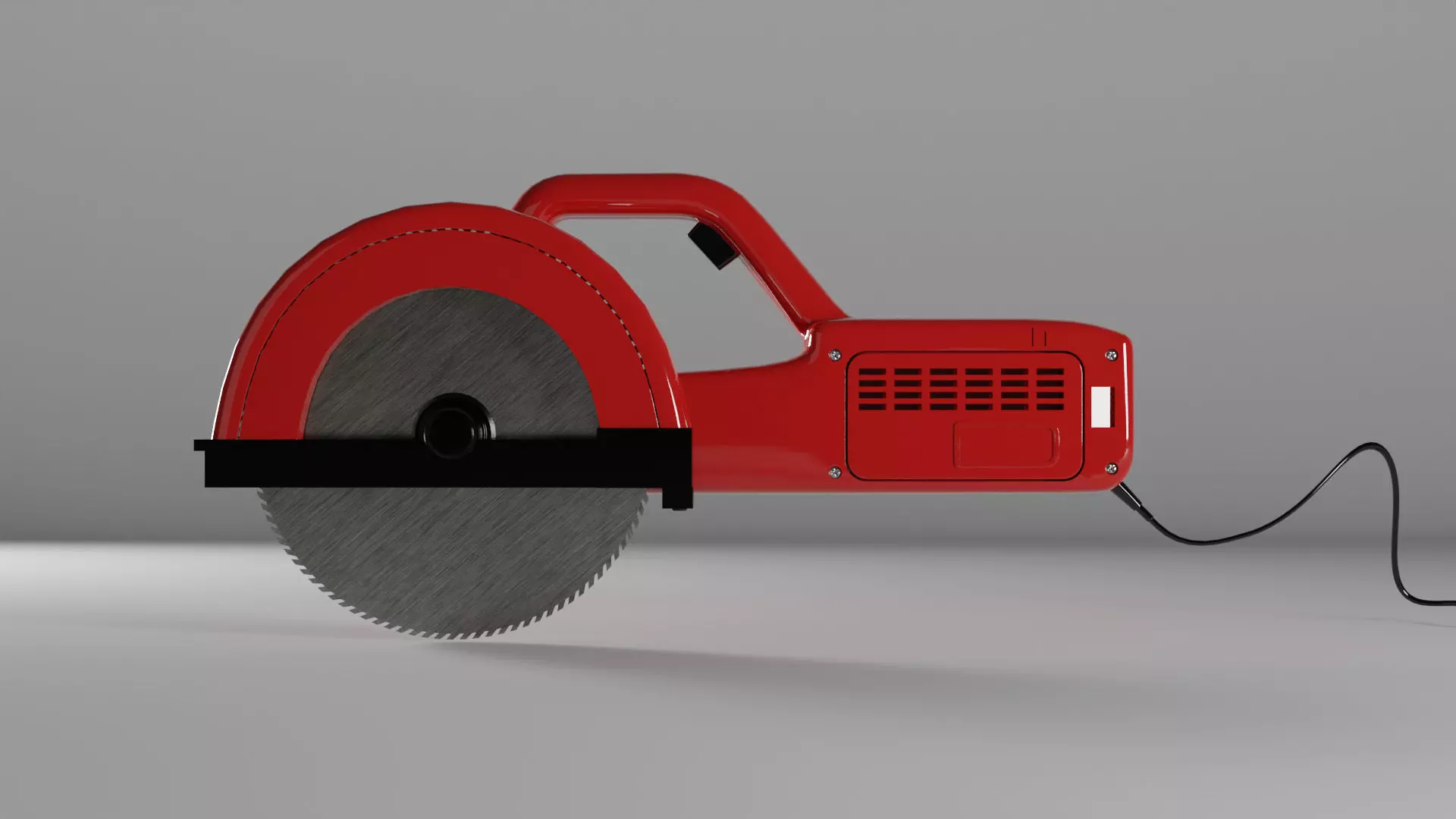 electric concrete saw pbr Low-poly 3D model_0