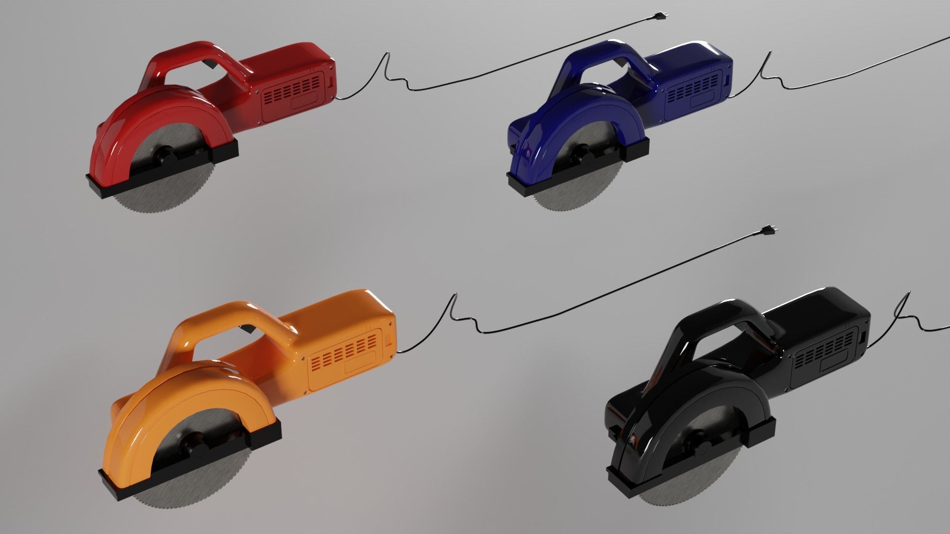 electric concrete saw pbr Low-poly 3D model_8