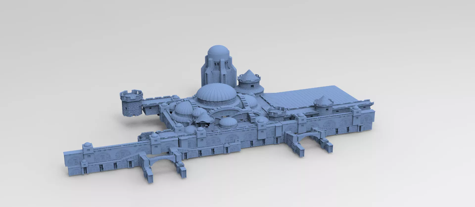 Gondorian castle inspired walls 2  3D model_0