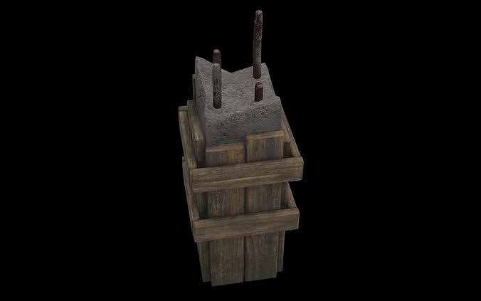 broken concrete pillar 3D model