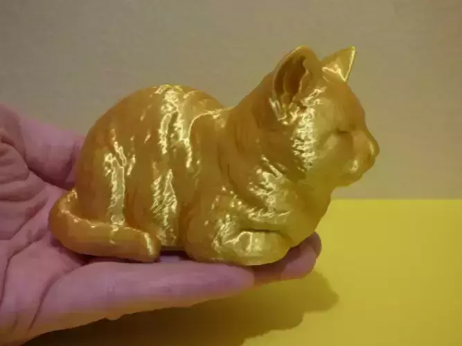 Sleeping Kitten SECRET BOX-3d Printable Realistic Tabby Cat  3D print model