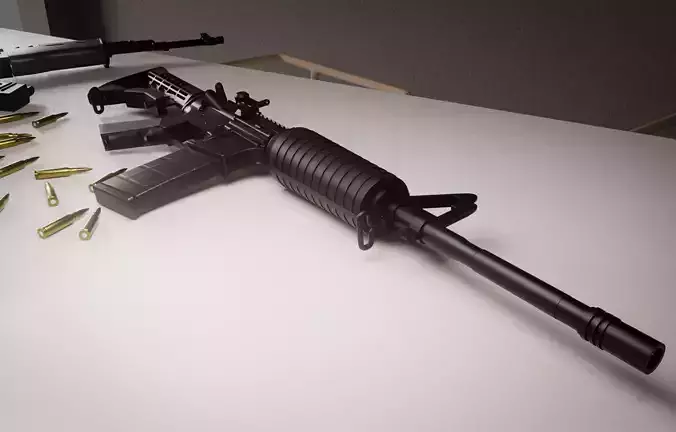 AR-15-Carabine Low-poly 3D model