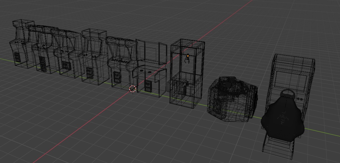 Arcade Machines of all Sizes Low-poly 3D model_1