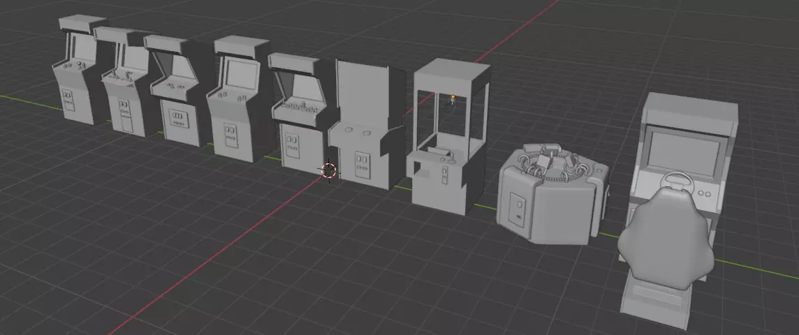 Arcade Machines of all Sizes Low-poly 3D model_0