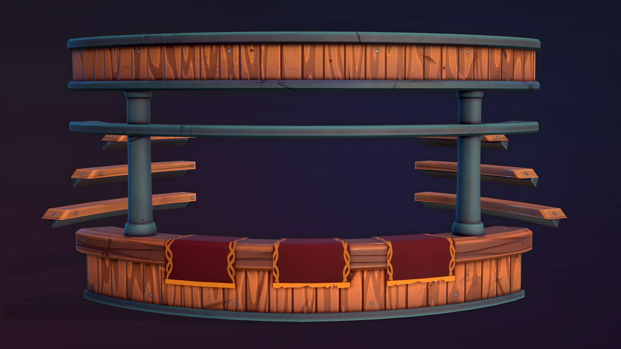 Stylized Tavern Bar - Gameready and Lowpoly Model Low-poly 3D model_2