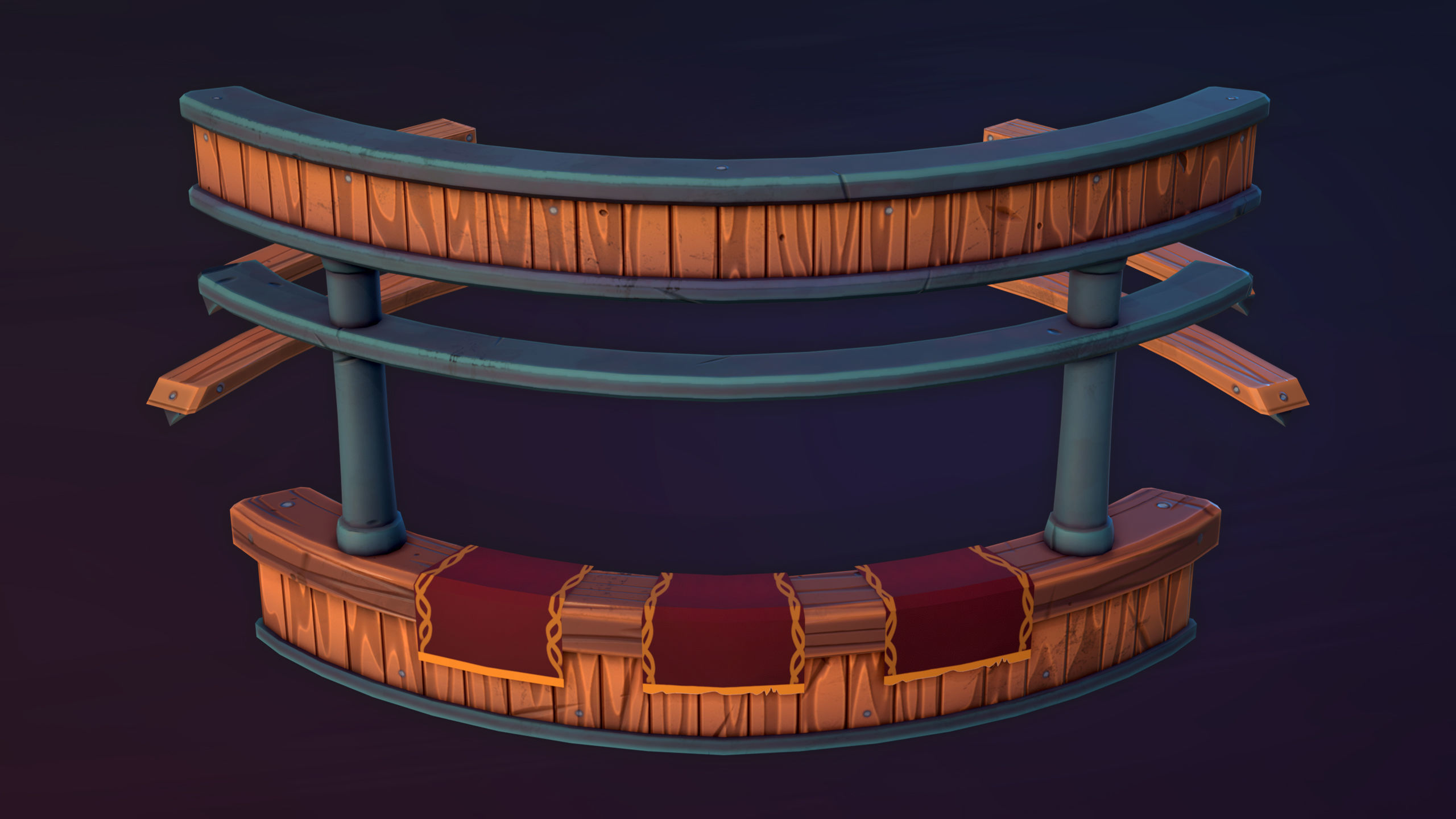 Stylized Tavern Bar - Gameready and Lowpoly Model Low-poly 3D model_6