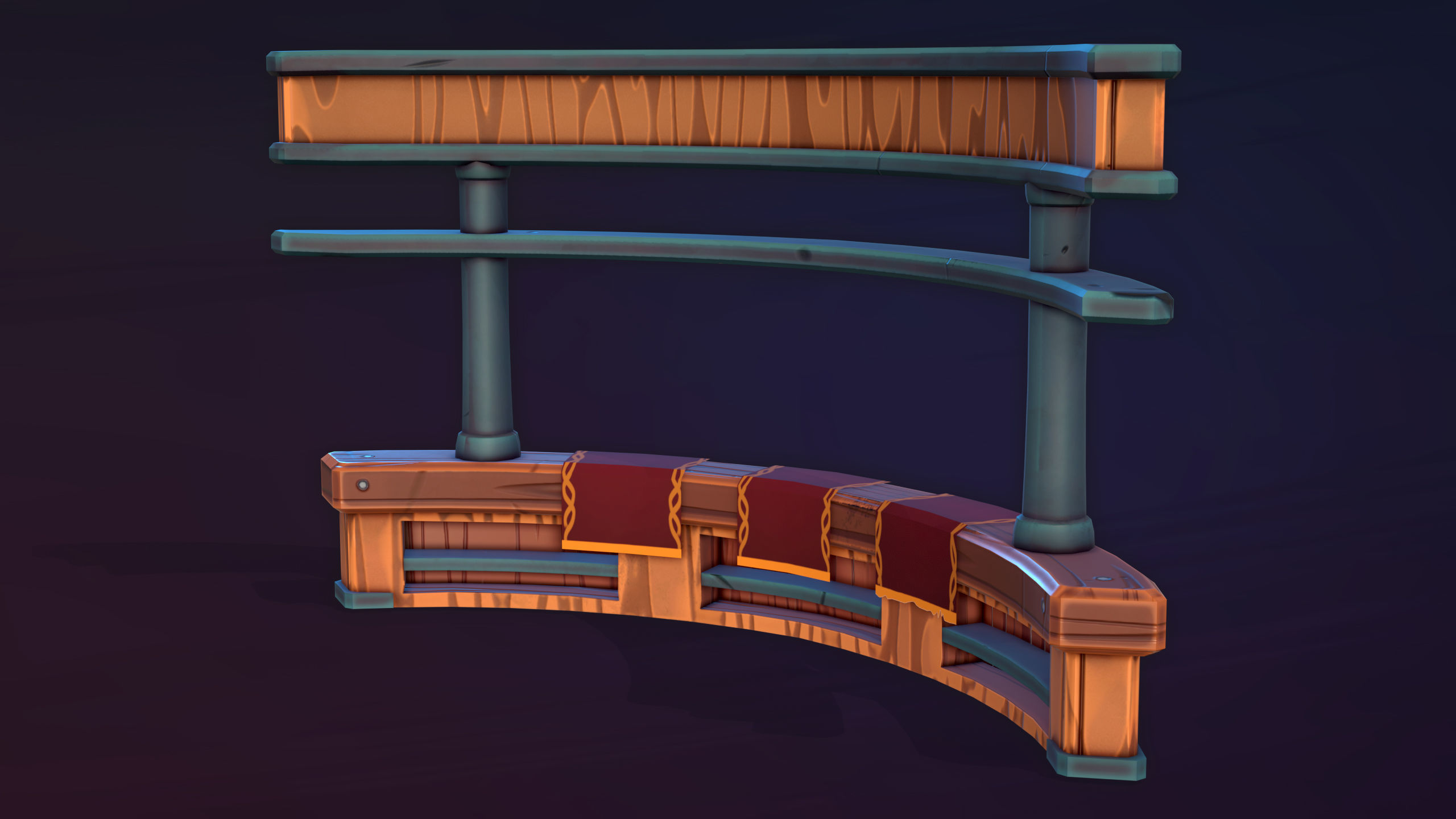 Stylized Tavern Bar - Gameready and Lowpoly Model Low-poly 3D model_4