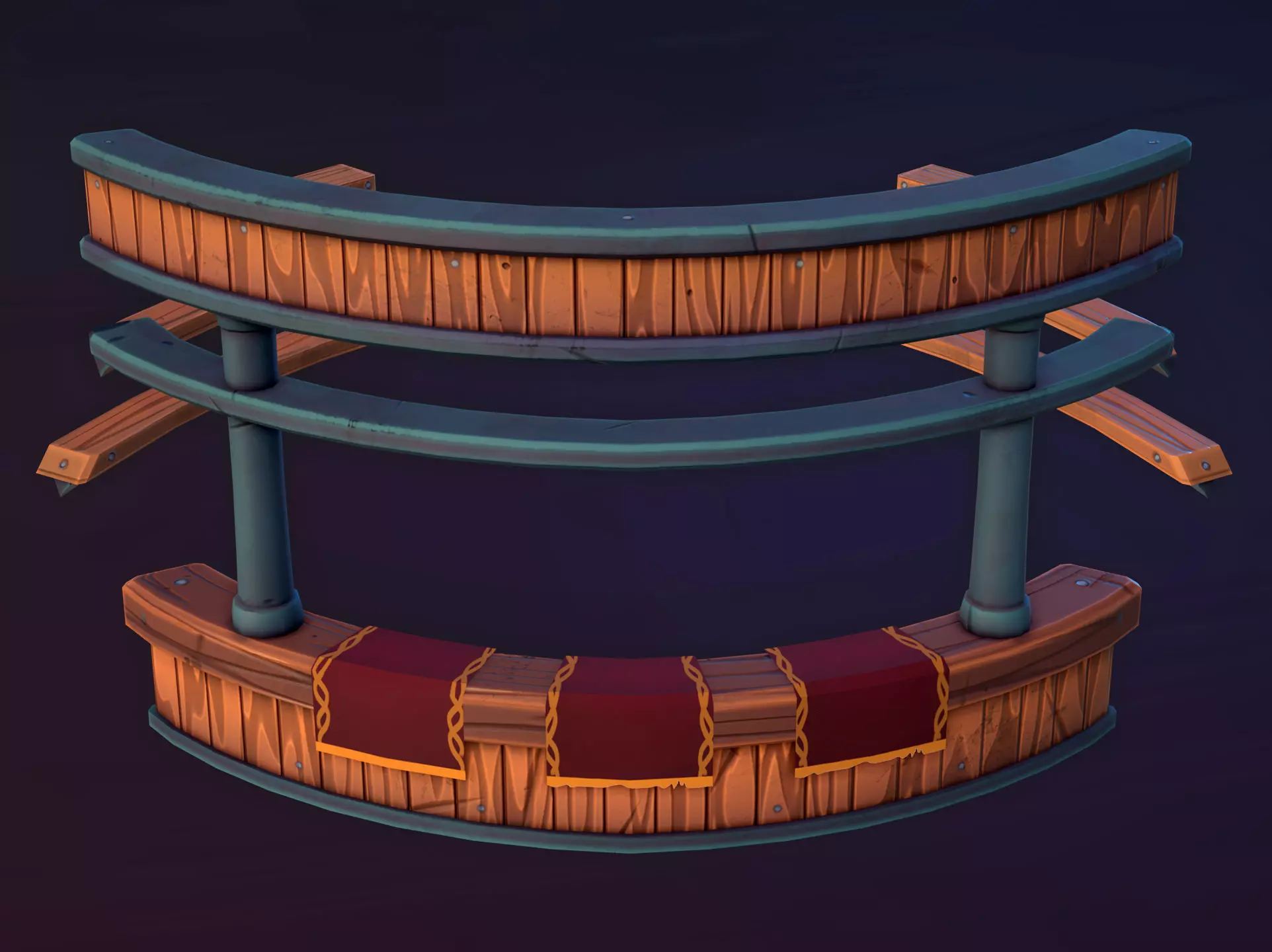 Stylized Tavern Bar - Gameready and Lowpoly Model Low-poly 3D model_0