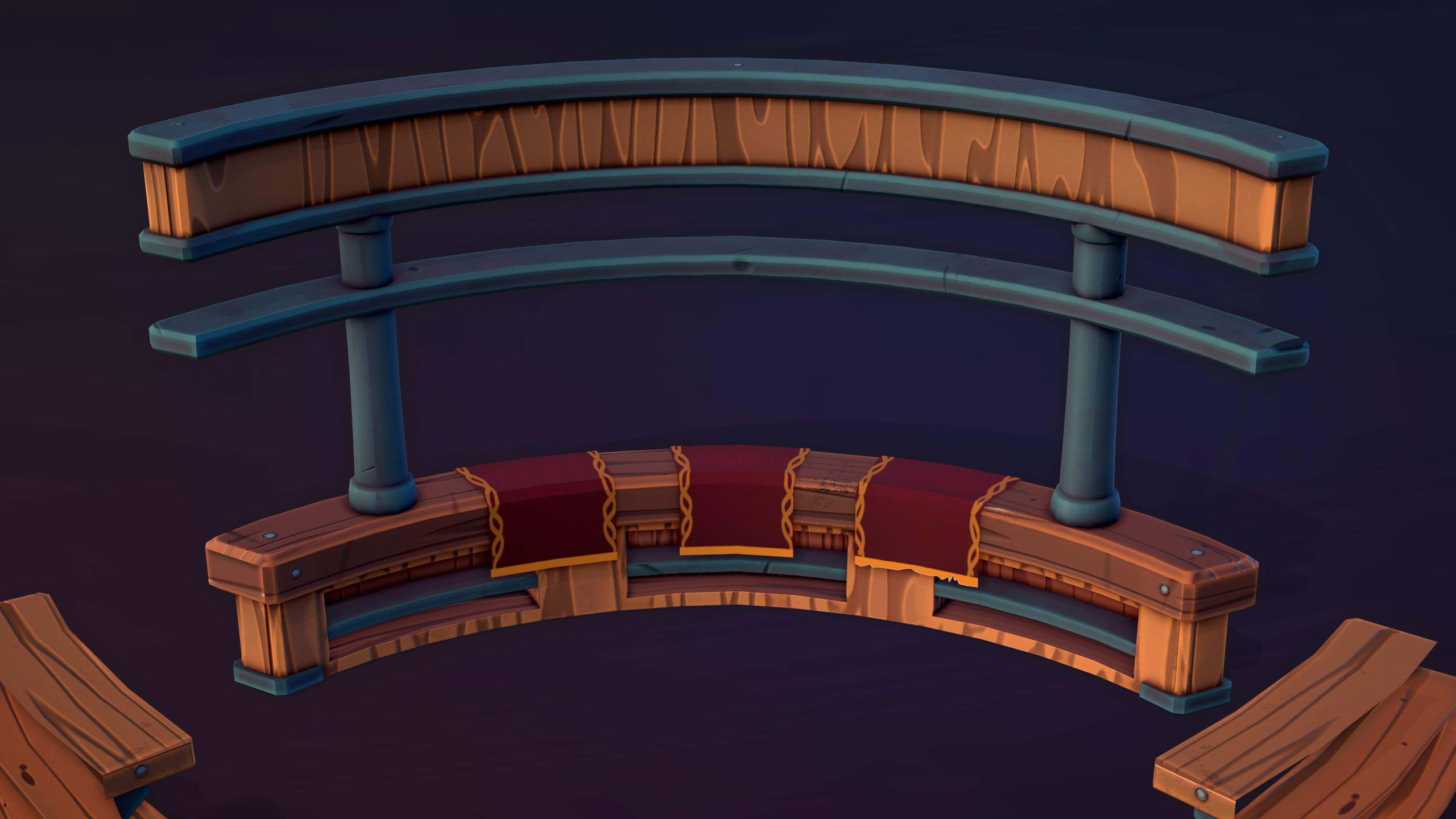 Stylized Tavern Bar - Gameready and Lowpoly Model Low-poly 3D model_5