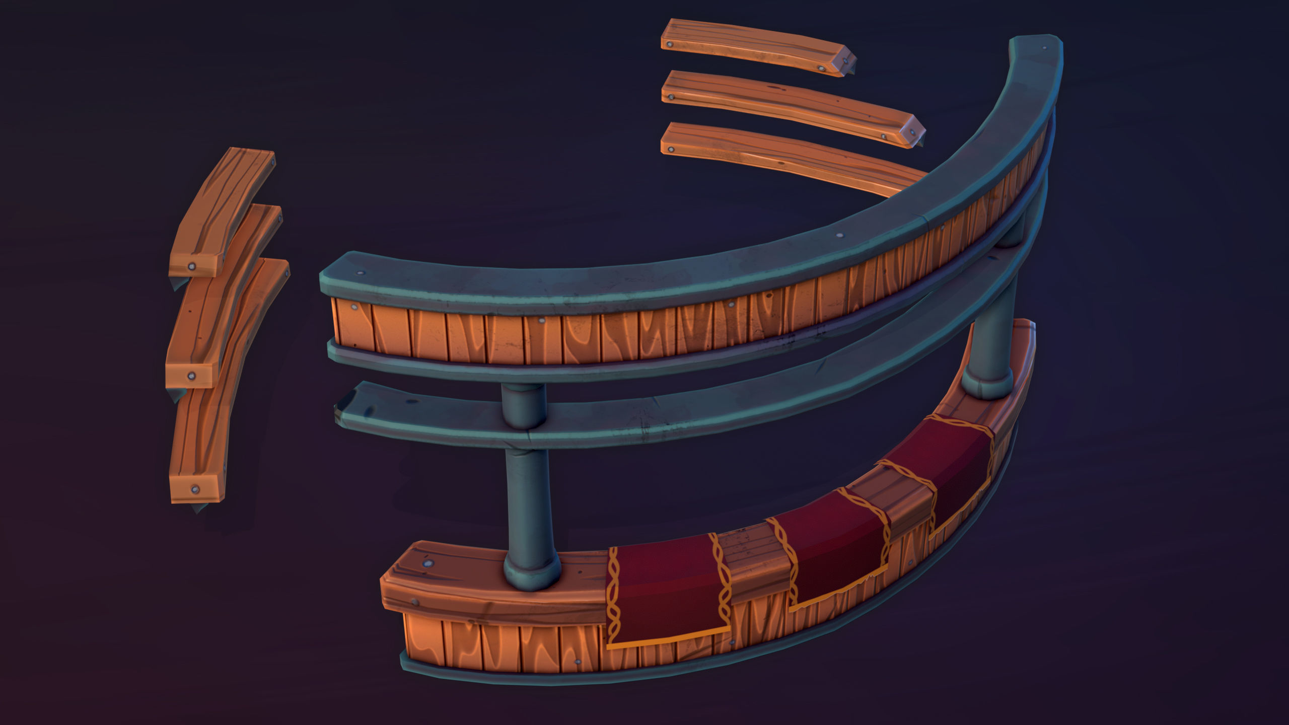 Stylized Tavern Bar - Gameready and Lowpoly Model Low-poly 3D model_3