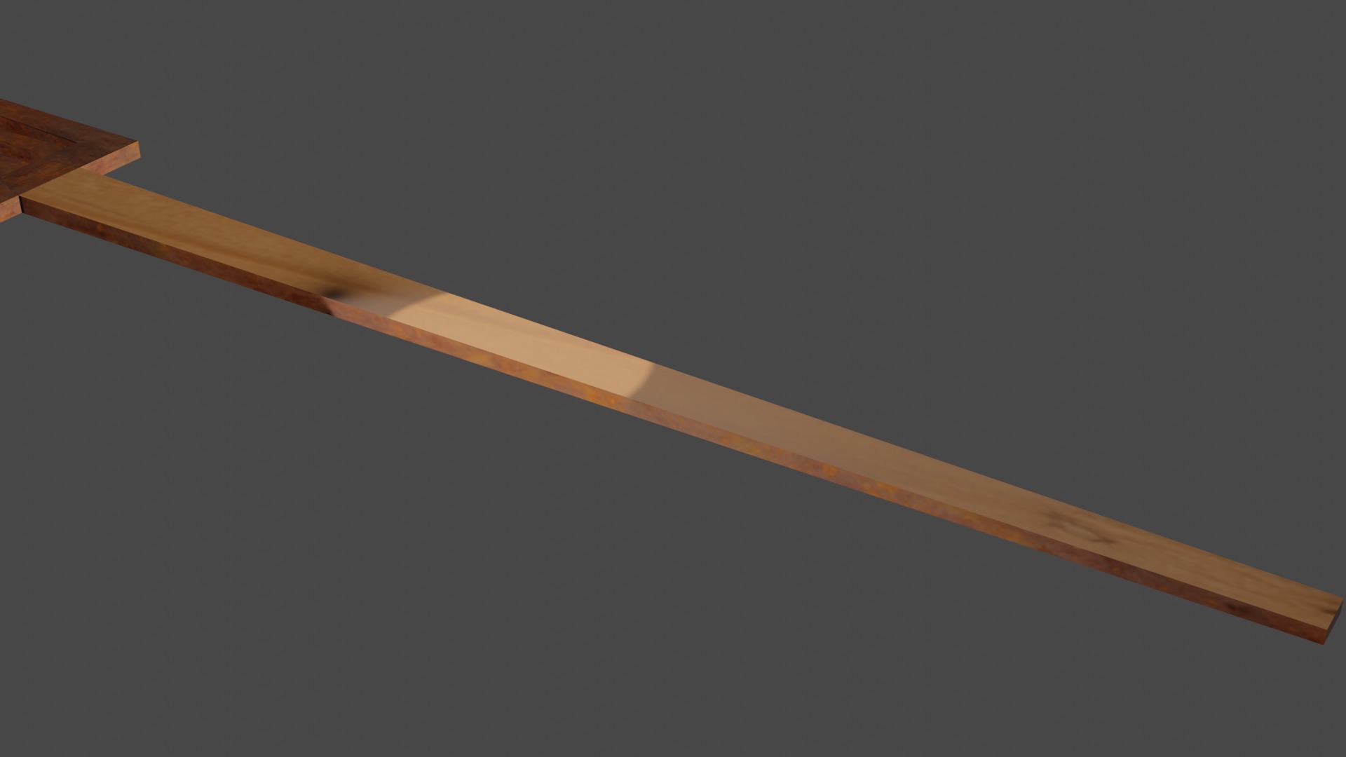 Dinner fork in rust metal and wooden handle Low-poly 3D model_5