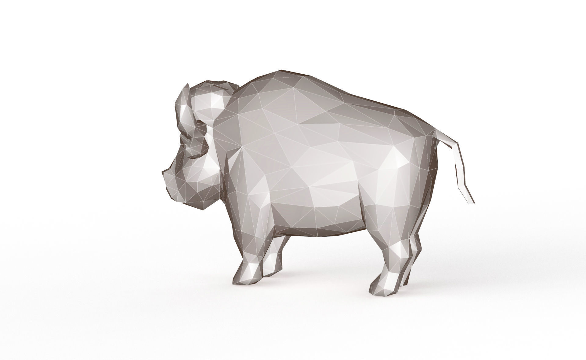 Bull Low Poly Low-poly 3D model_1