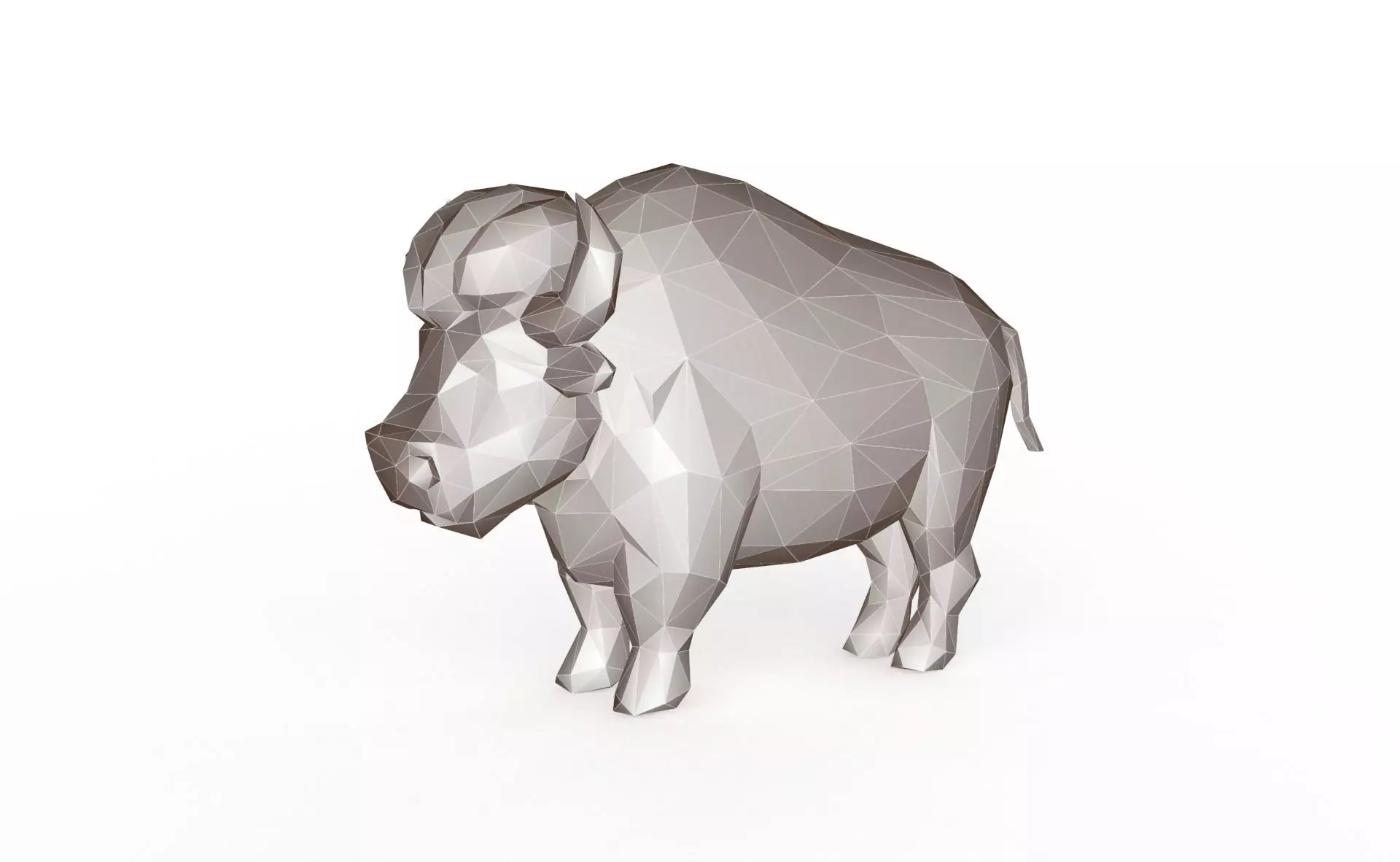 Bull Low Poly Low-poly 3D model_0