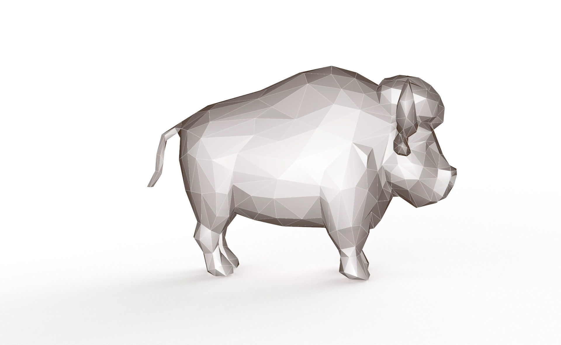 Bull Low Poly Low-poly 3D model_4