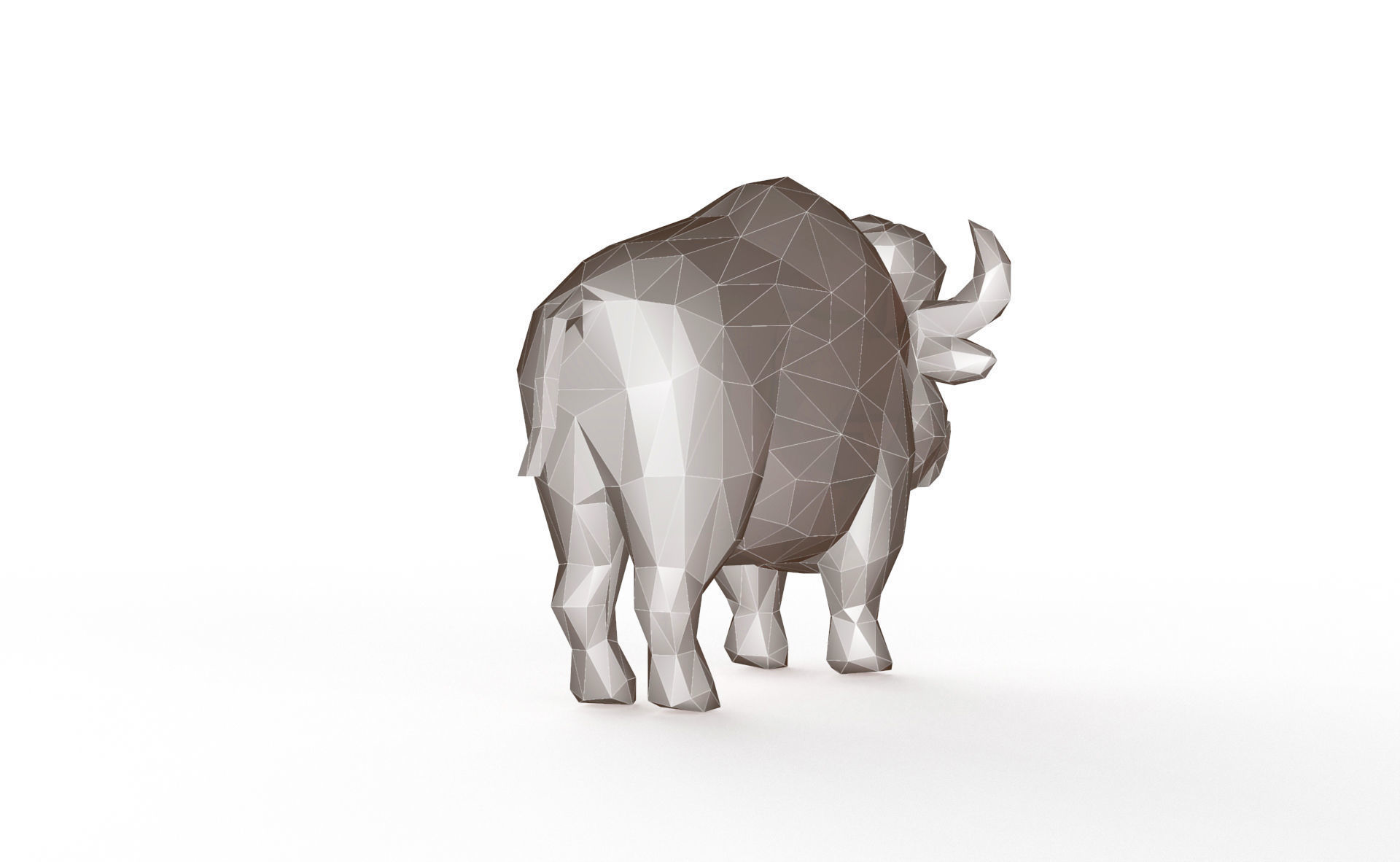 Bull Low Poly Low-poly 3D model_3