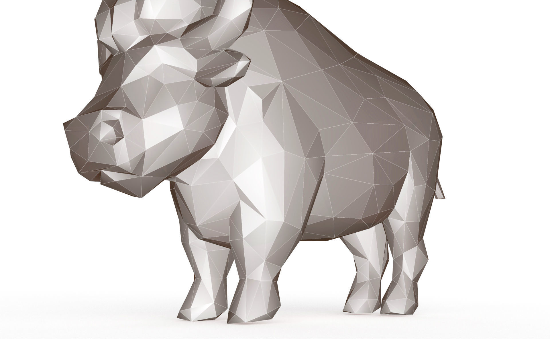 Bull Low Poly Low-poly 3D model_6