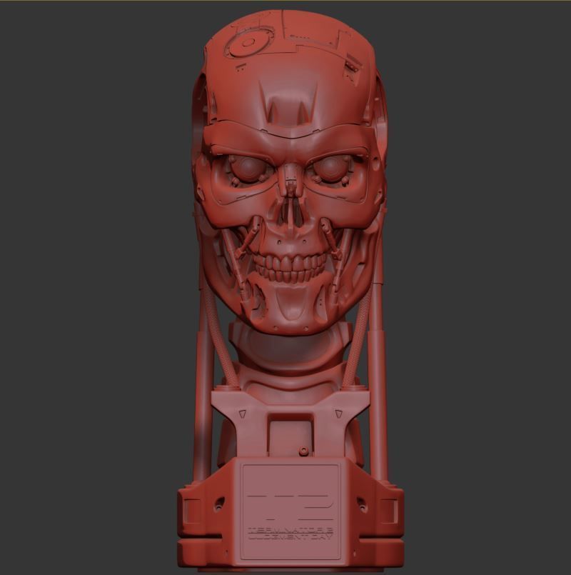 T-800 Skull Terminator 2 Judgment Day V3 Replica 3D print model_3
