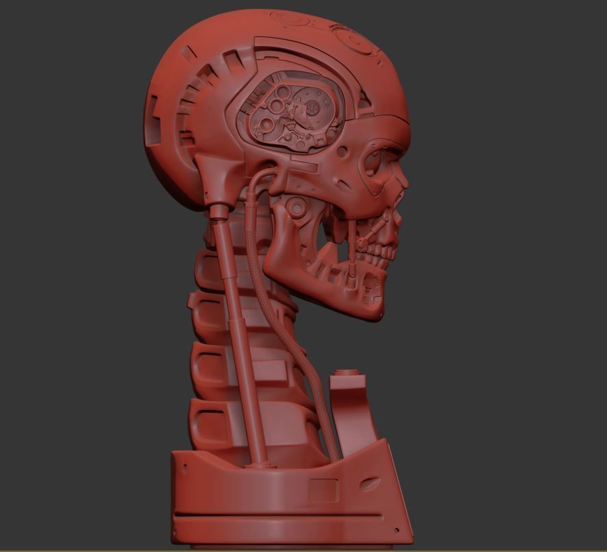 T-800 Skull Terminator 2 Judgment Day V3 Replica 3D print model_7