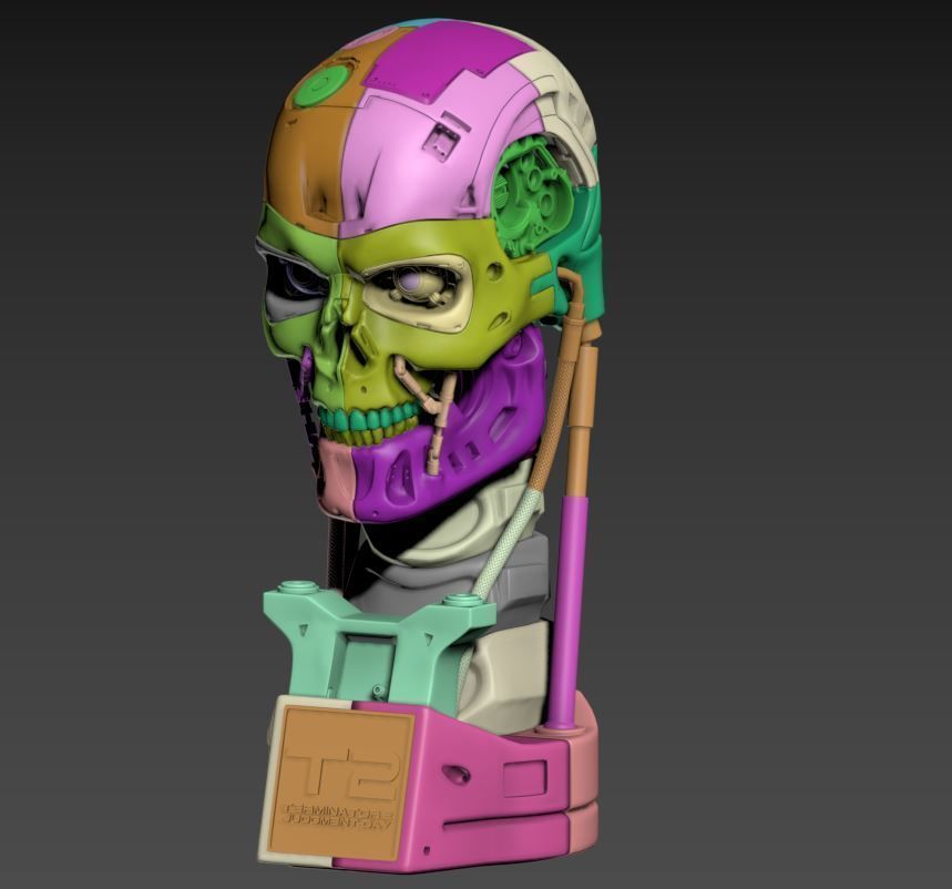 T-800 Skull Terminator 2 Judgment Day V3 Replica 3D print model_17